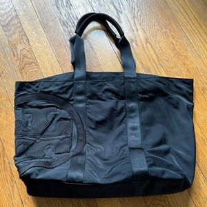 Tory Burch Penn Black Nylon Large Tote Bag